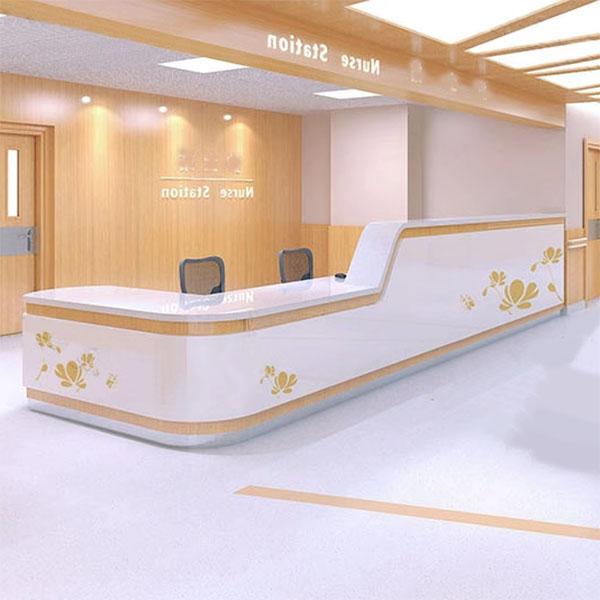 Quầy lễ tân bệnh viện sang trọng gỗ MDF QTT5