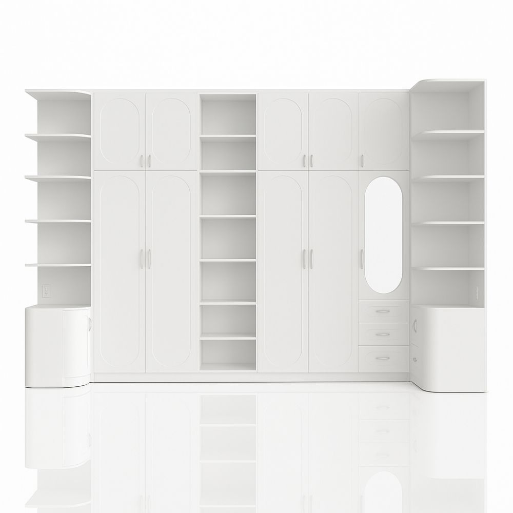 14 Tủ quần áo Ivory Modular Wardrobe System màu trắng kem