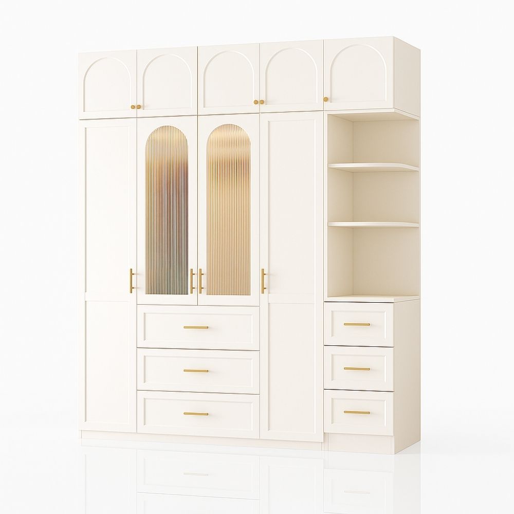 19 Tủ quần áo Ivory Arch Display Wardrobe màu kem