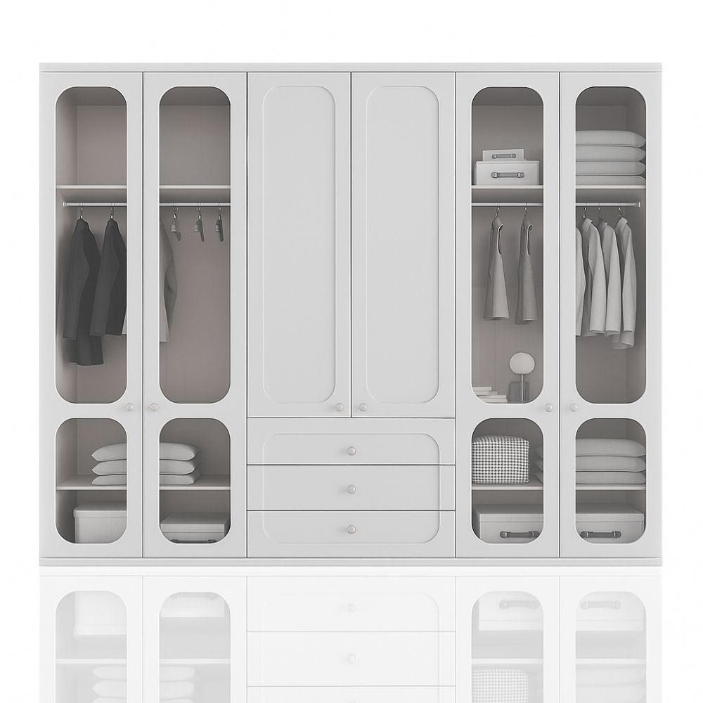 20 Tủ quần áo Soft Arch Modular Wardrobe trắng xám