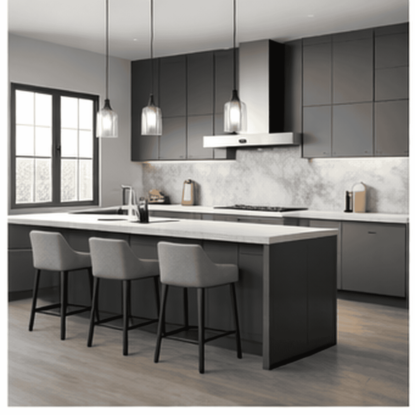 2 Tủ Bếp Đảo Hiện Đại Tone Xám Cao Cấp | Trọng Interior