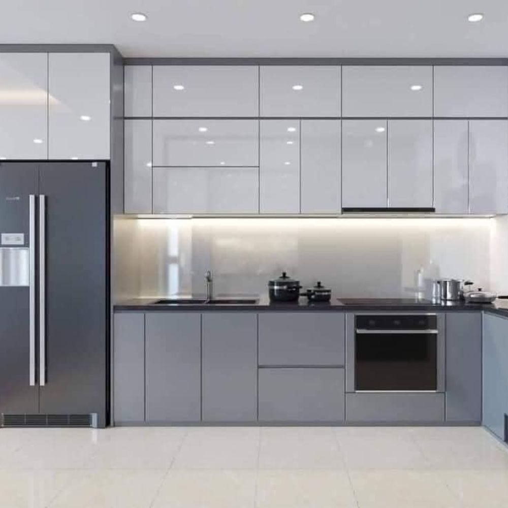 4 Tủ Bếp Acrylic Xám Hiện Đại Luxury | Trọng Interior