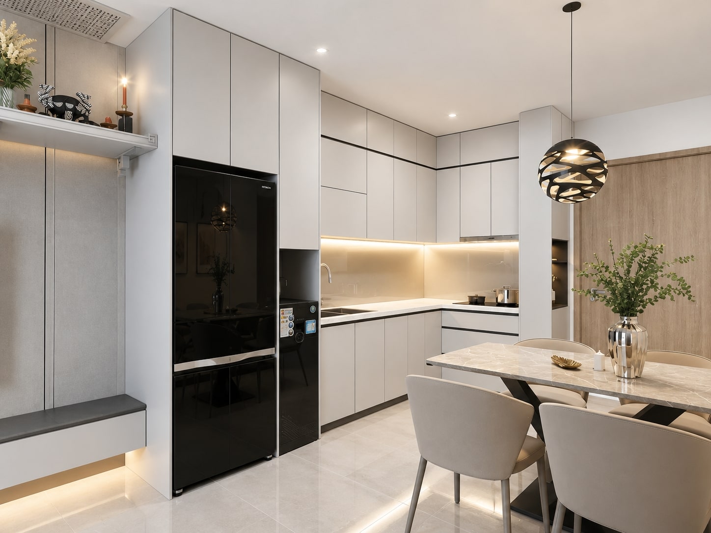 bao gia thi cong tu bep co ban an marble hcm trong interior