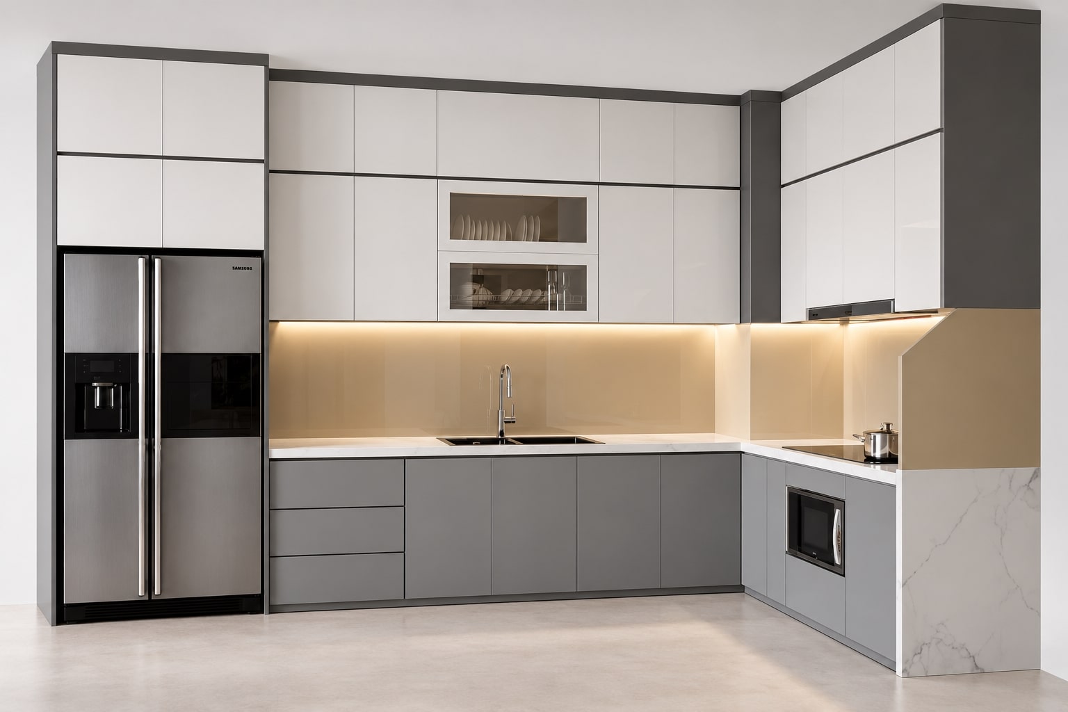 bao gia thi cong tu bep marble hien dai hcm trong interior